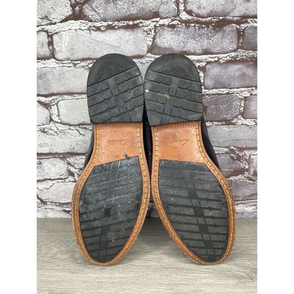 Clarks TOR Ltd England Black Leather Monk Strap Wingtip Shoes Men Sz 9M US/42EU - Picture 7 of 16